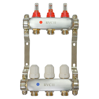 Коллекторная группа RVC Pro 1*3/4 на 5 контура с расходомерами    (5945)